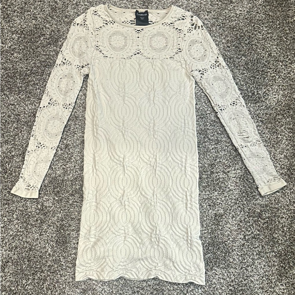 Bebe Dress in Cream SZ M Closet Clean-out!